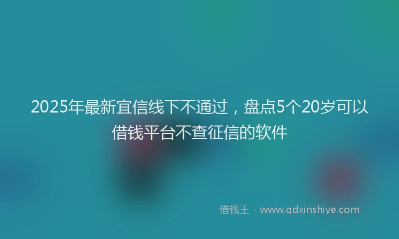 2025年最新宜信线下不通过，盘点5个20岁可以借钱平台不查征信的软件