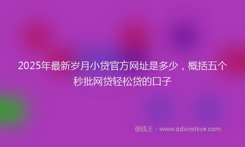 2025年最新岁月小贷官方网址是多少，概括五个秒批网贷轻松贷的口子