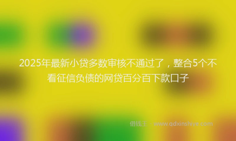 2025年最新小贷多数审核不通过了，整合5个不看征信负债的网贷百分百下款口子