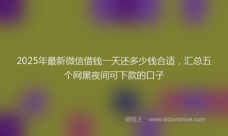 2025年最新微信借钱一天还多少钱合适，汇总五个网黑夜间可下款的口子