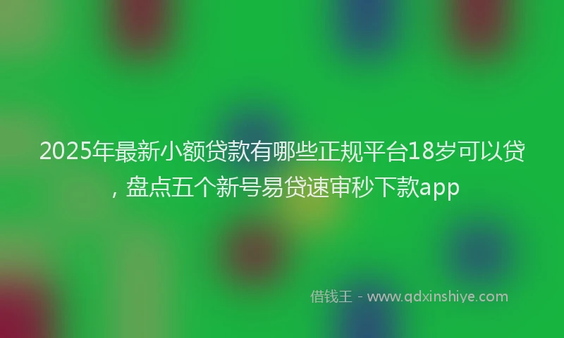 2025年最新小额贷款有哪些正规平台18岁可以贷，盘点五个新号易贷速审秒下款app