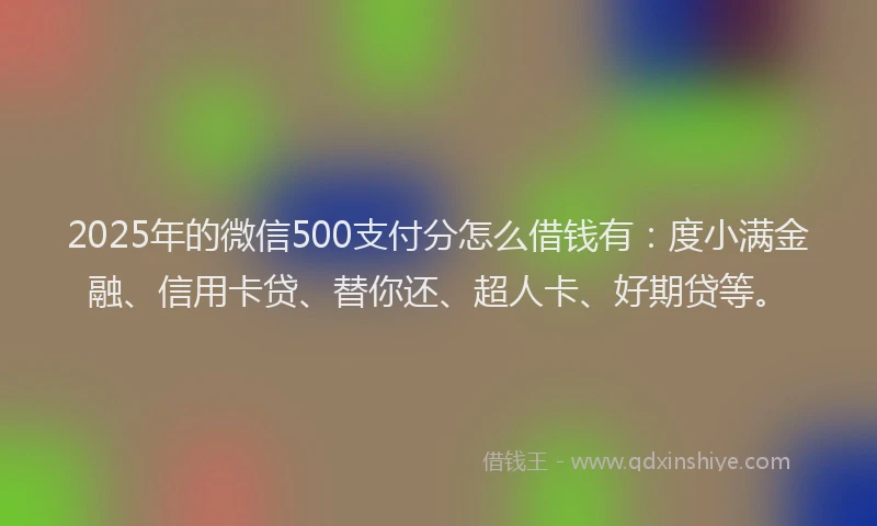 2025年的微信500支付分怎么借钱有：度小满金融、信用卡贷、替你还、超人卡、好期贷等。