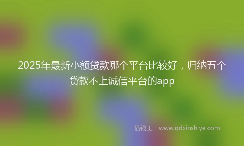 2025年最新小额贷款哪个平台比较好，归纳五个贷款不上诚信平台的app