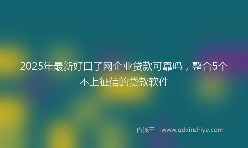 2025年最新好口子网企业贷款可靠吗，整合5个不上征信的贷款软件
