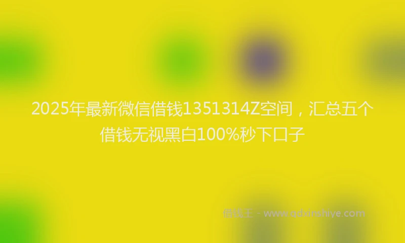 2025年最新微信借钱1351314Z空间，汇总五个借钱无视黑白100%秒下口子