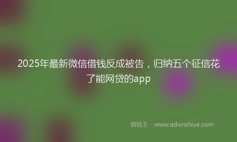 2025年最新微信借钱反成被告，归纳五个征信花了能网贷的app