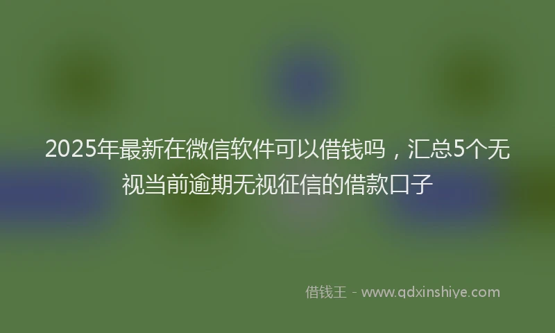 2025年最新在微信软件可以借钱吗，汇总5个无视当前逾期无视征信的借款口子