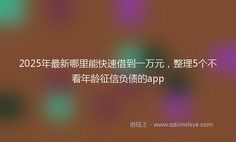 2025年最新哪里能快速借到一万元，整理5个不看年龄征信负债的app