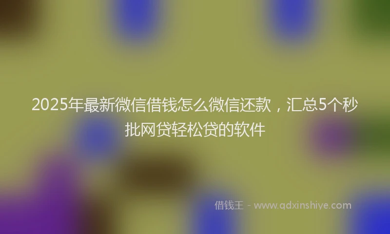 2025年最新微信借钱怎么微信还款，汇总5个秒批网贷轻松贷的软件