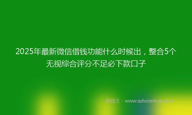 2025年最新微信借钱功能什么时候出，整合5个无视综合评分不足必下款口子
