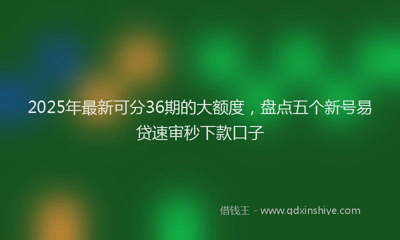 2025年最新可分36期的大额度，盘点五个新号易贷速审秒下款口子