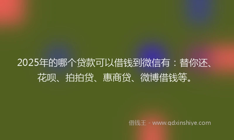 2025年的哪个贷款可以借钱到微信有：替你还、花呗、拍拍贷、惠商贷、微博借钱等。
