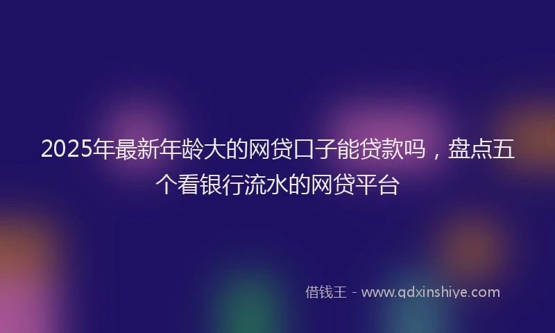 2025年最新年龄大的网贷口子能贷款吗，盘点五个看银行流水的网贷平台