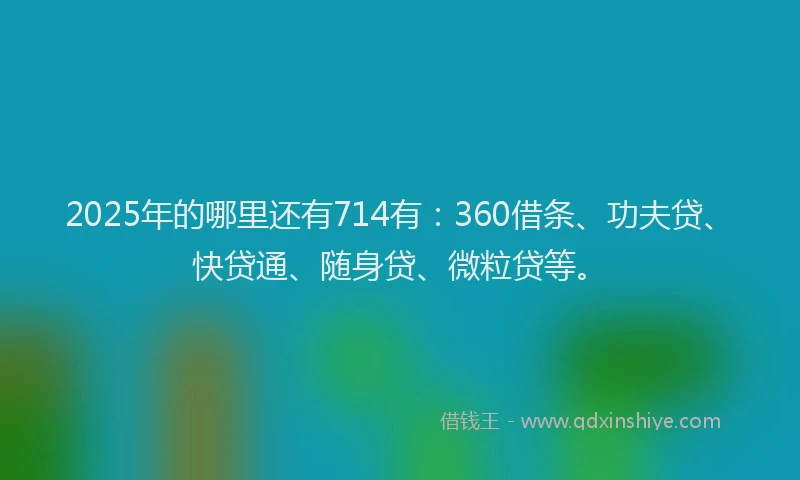2025年的哪里还有714有：360借条、功夫贷、快贷通、随身贷、微粒贷等。