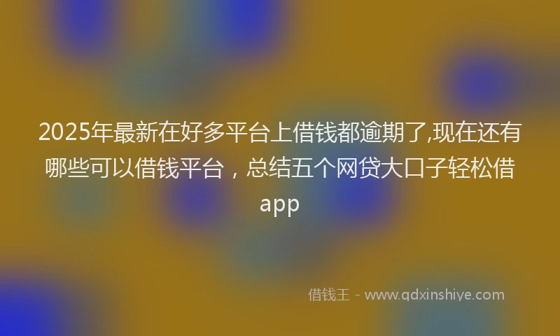 2025年最新在好多平台上借钱都逾期了,现在还有哪些可以借钱平台，总结五个网贷大口子轻松借app