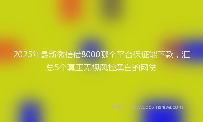 2025年最新微信借8000哪个平台保证能下款，汇总5个真正无视风控黑白的网贷