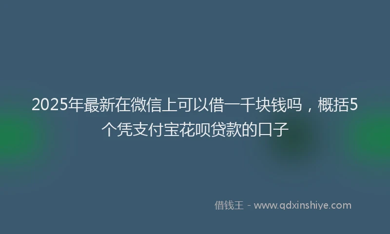 2025年最新在微信上可以借一千块钱吗，概括5个凭支付宝花呗贷款的口子