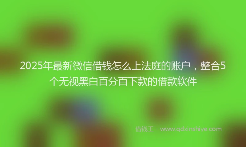 2025年最新微信借钱怎么上法庭的账户，整合5个无视黑白百分百下款的借款软件
