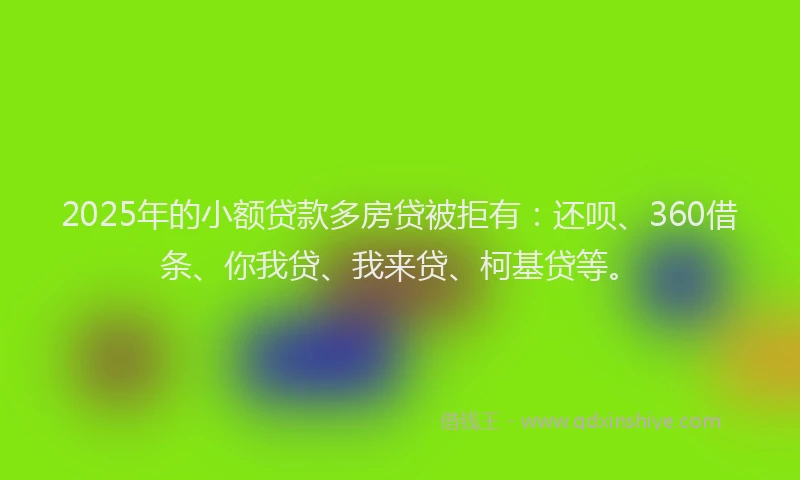 2025年的小额贷款多房贷被拒有：还呗、360借条、你我贷、我来贷、柯基贷等。