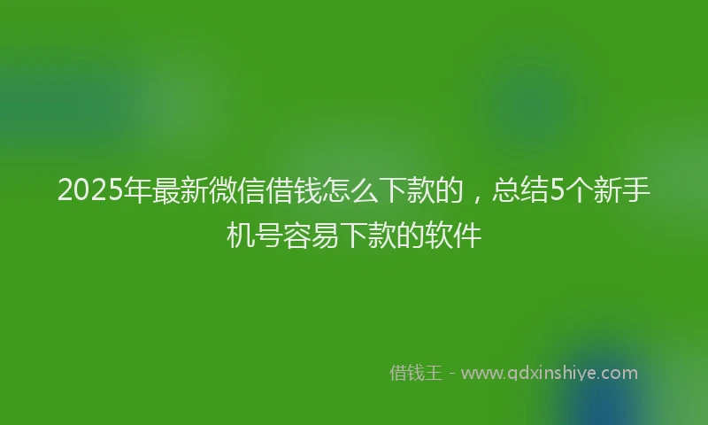 2025年最新微信借钱怎么下款的，总结5个新手机号容易下款的软件