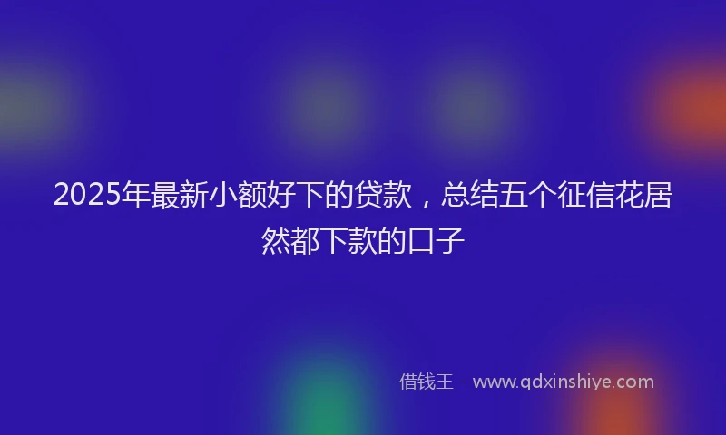 2025年最新小额好下的贷款，总结五个征信花居然都下款的口子