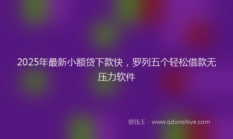 2025年最新小额贷下款快，罗列五个轻松借款无压力软件