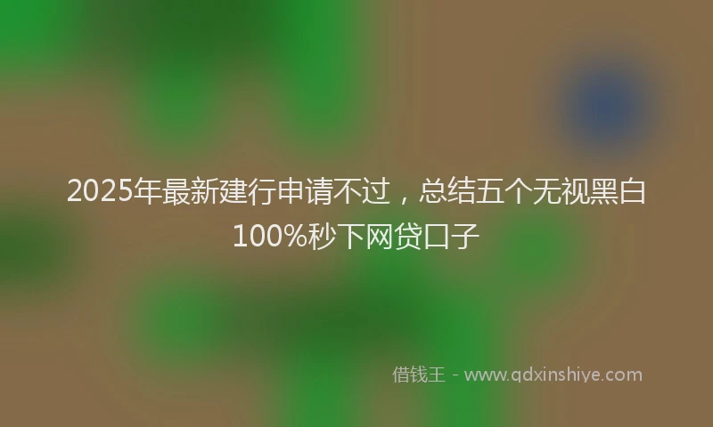 2025年最新建行申请不过，总结五个无视黑白100%秒下网贷口子