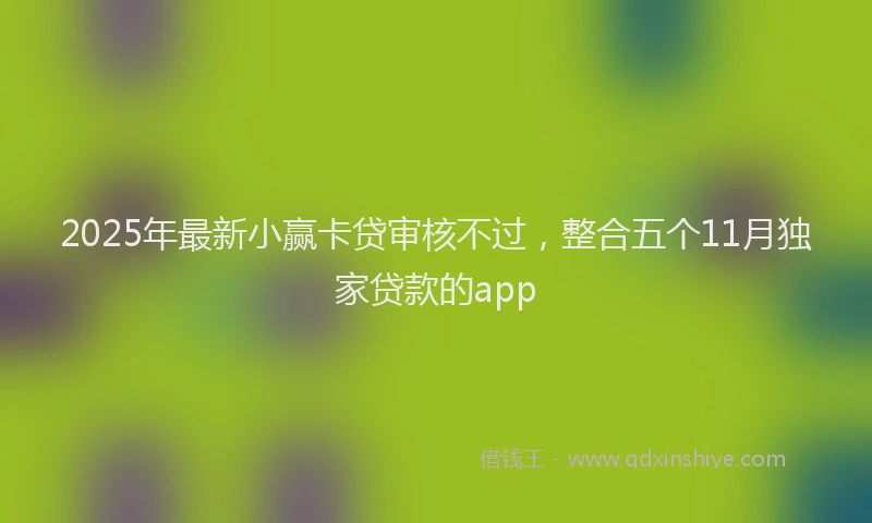 2025年最新小赢卡贷审核不过，整合五个11月独家贷款的app