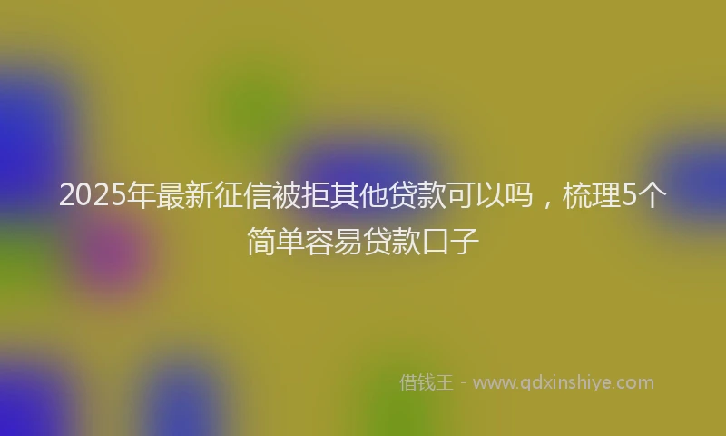 2025年最新征信被拒其他贷款可以吗，梳理5个简单容易贷款口子