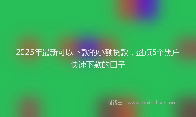 2025年最新可以下款的小额贷款，盘点5个黑户快速下款的口子
