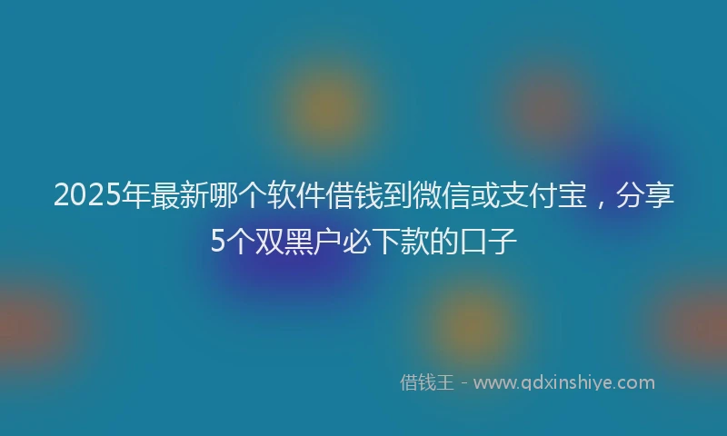 2025年最新哪个软件借钱到微信或支付宝，分享5个双黑户必下款的口子