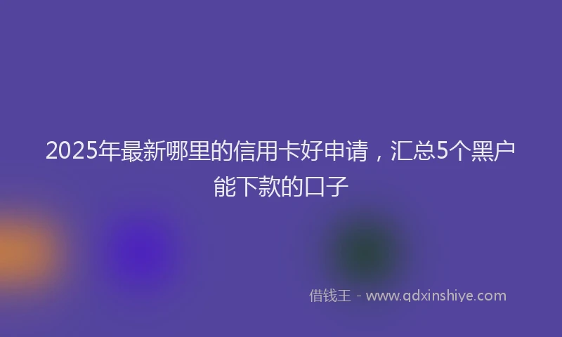 2025年最新哪里的信用卡好申请，汇总5个黑户能下款的口子
