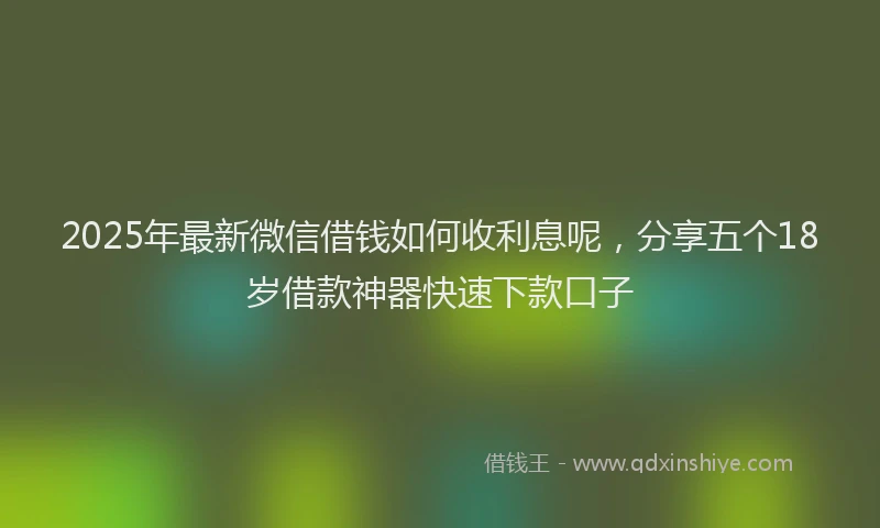 2025年最新微信借钱如何收利息呢，分享五个18岁借款神器快速下款口子