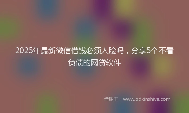 2025年最新微信借钱必须人脸吗，分享5个不看负债的网贷软件