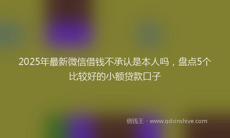 2025年最新微信借钱不承认是本人吗，盘点5个比较好的小额贷款口子