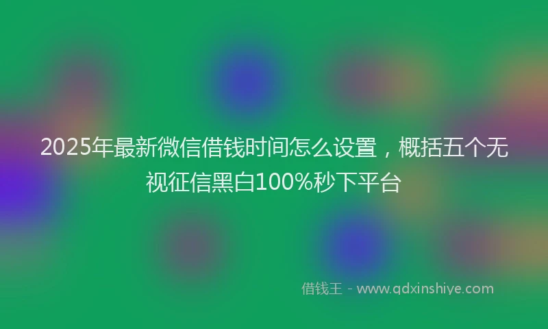 2025年最新微信借钱时间怎么设置，概括五个无视征信黑白100%秒下平台