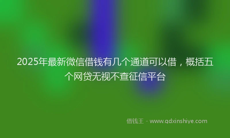 2025年最新微信借钱有几个通道可以借，概括五个网贷无视不查征信平台