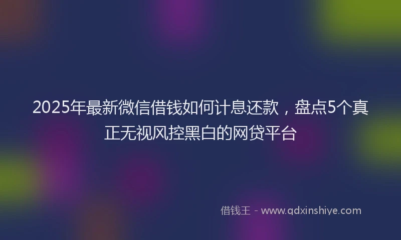 2025年最新微信借钱如何计息还款，盘点5个真正无视风控黑白的网贷平台