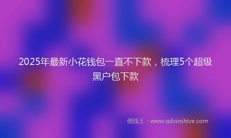 2025年最新小花钱包一直不下款，梳理5个超级黑户包下款