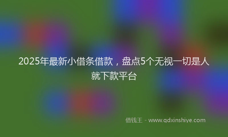 2025年最新小借条借款，盘点5个无视一切是人就下款平台
