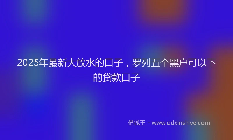 2025年最新大放水的口子，罗列五个黑户可以下的贷款口子