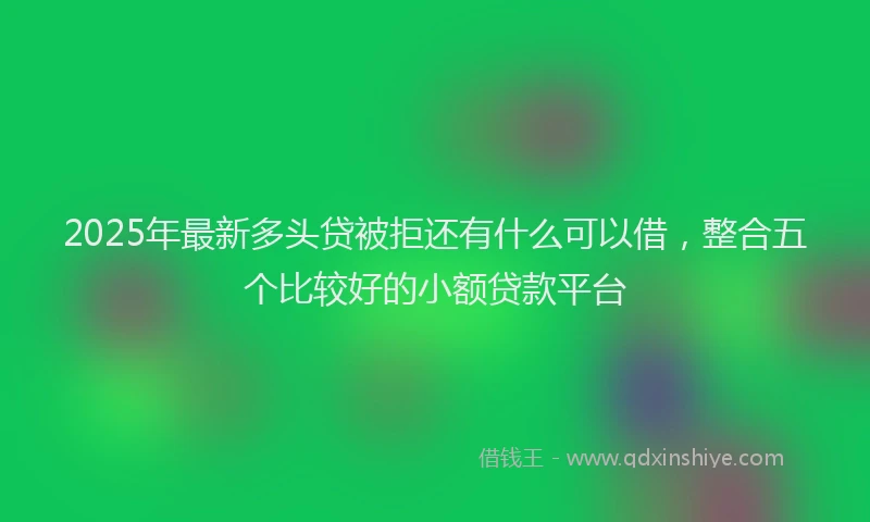 2025年最新多头贷被拒还有什么可以借，整合五个比较好的小额贷款平台