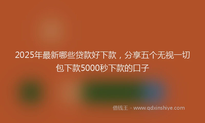 2025年最新哪些贷款好下款，分享五个无视一切包下款5000秒下款的口子