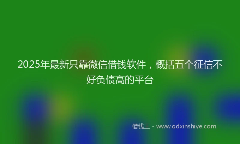 2025年最新只靠微信借钱软件，概括五个征信不好负债高的平台