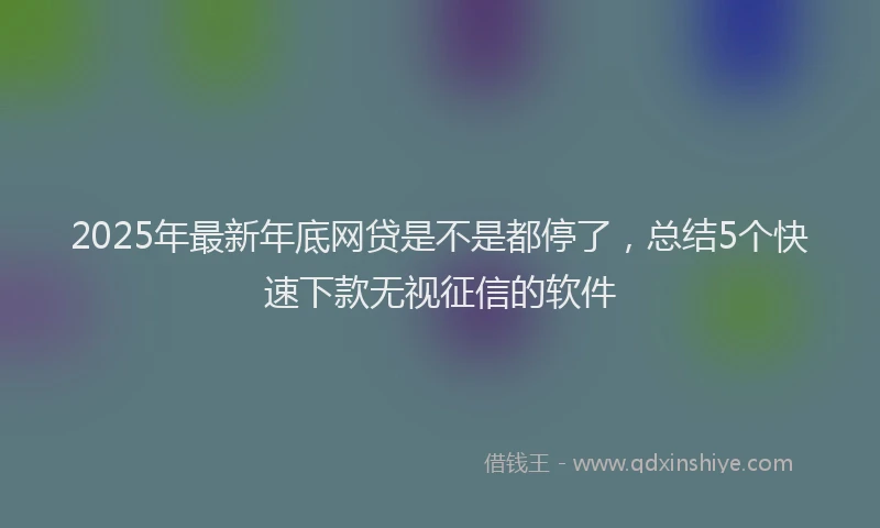 2025年最新年底网贷是不是都停了，总结5个快速下款无视征信的软件