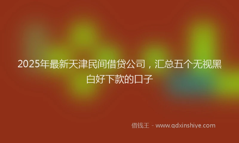 2025年最新天津民间借贷公司，汇总五个无视黑白好下款的口子