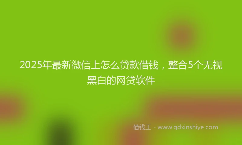 2025年最新微信上怎么贷款借钱，整合5个无视黑白的网贷软件