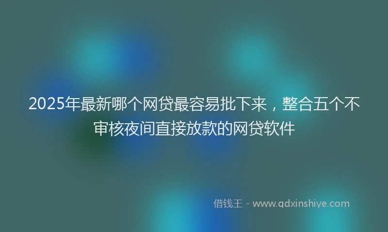 2025年最新哪个网贷最容易批下来，整合五个不审核夜间直接放款的网贷软件