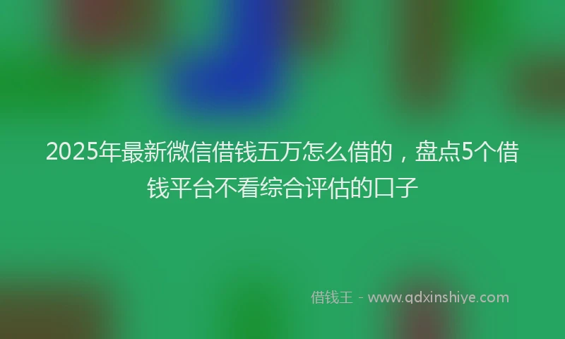 2025年最新微信借钱五万怎么借的，盘点5个借钱平台不看综合评估的口子
