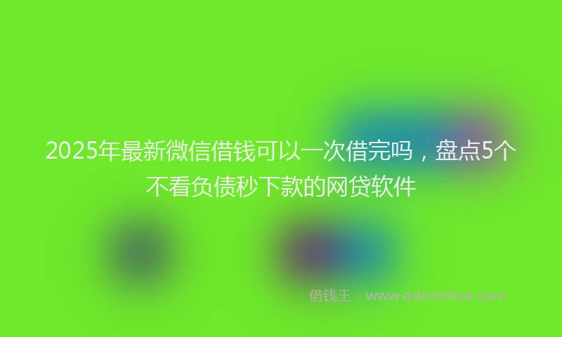 2025年最新微信借钱可以一次借完吗，盘点5个不看负债秒下款的网贷软件